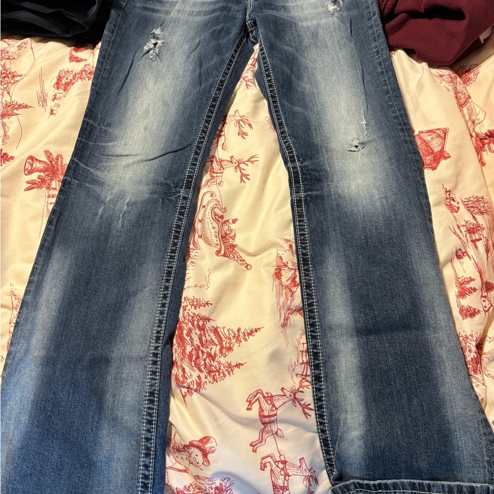 Miss Me Distressed Blue Jeans
